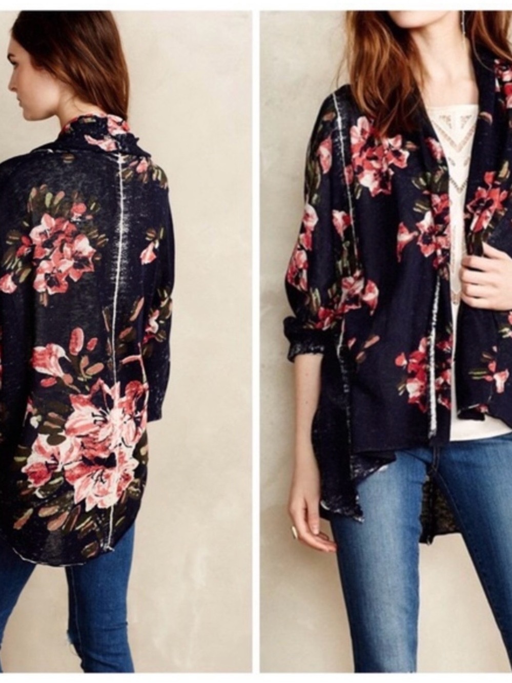 Anthropologie knit and knotted open cardigan